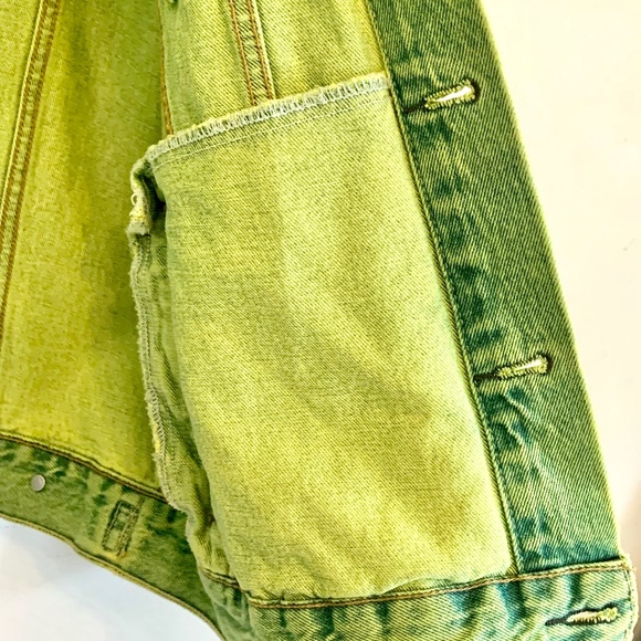 RARE Y2K Levi's Vintage Trucker Jacket Neon Slime Green Size M - Picture 10 of 15